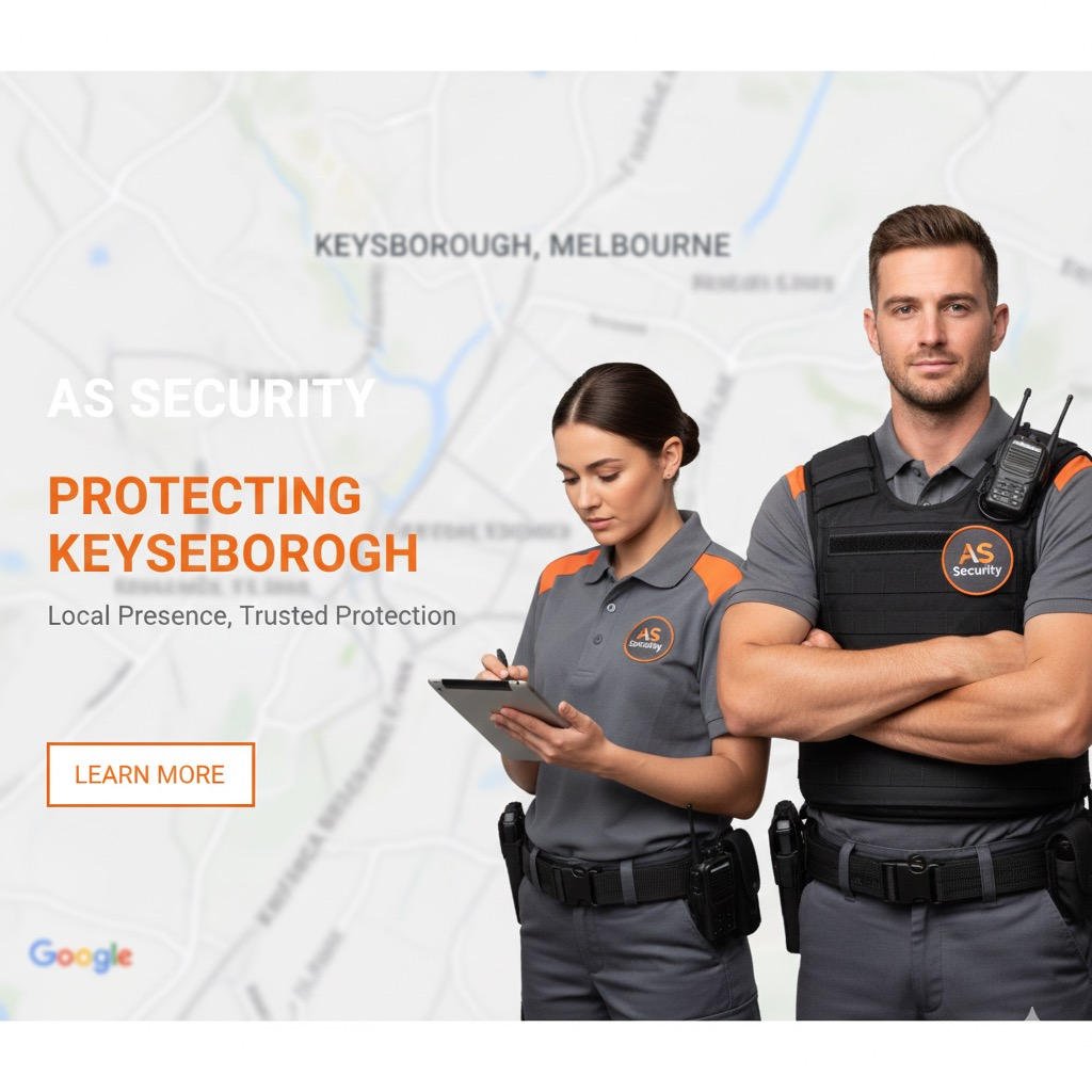 Licensed security guard consulting with retail manager on compliance and security measures