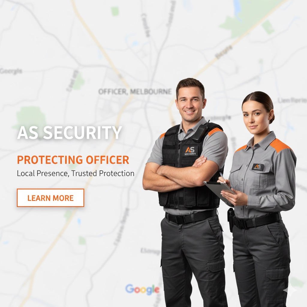 Close protection officer conducting a pre-event assessment for VIP security in Melbourne
